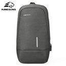 Kingsons USB Chest Bag Men Crossbody Bags Small Shoulder Bag For Male Bicyc Z2Y3