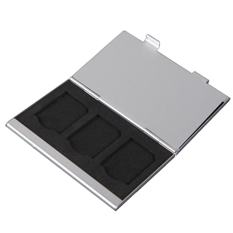 Metal Aluminum Memory Card Protecter Box Storage Case Holder 6x SD/SDHC/MMC