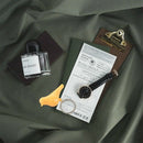 Duo Wood House Sparrow Bird Key Ring + Key Holder + Whistle - White+Yellow