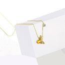Diamond Bee Necklace Champagne Topaz Zircon Pendant Necklace Jewelry Gift P