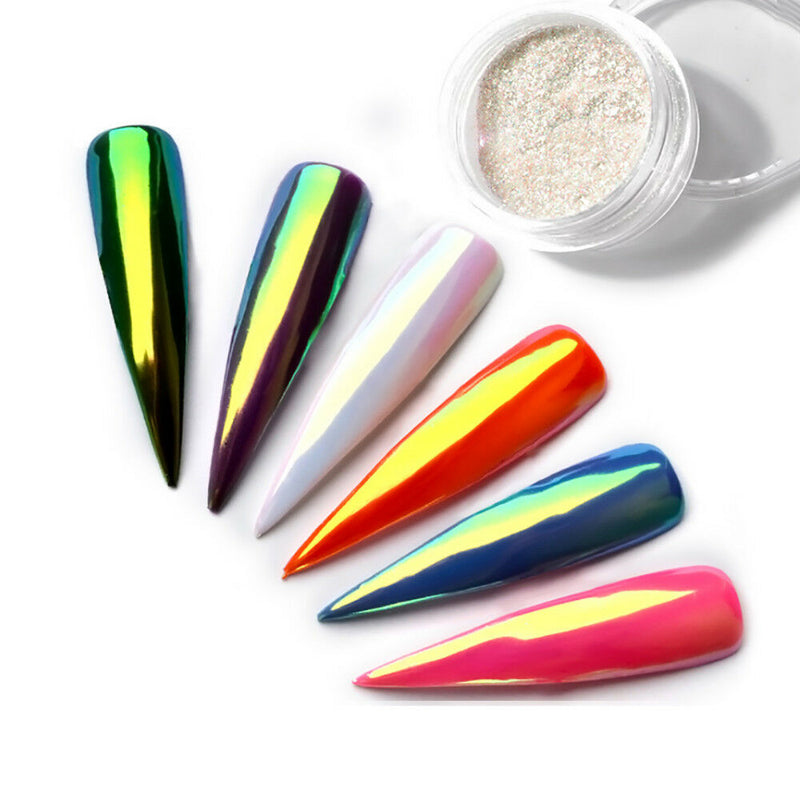 Hot DIY Nail Art Pigment Glitter Mirror Mermaid Chrome Powder Dust Gel Polish