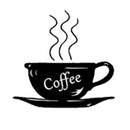 Coffee cup small decorative wall stickers(black)22*23cm C3V2