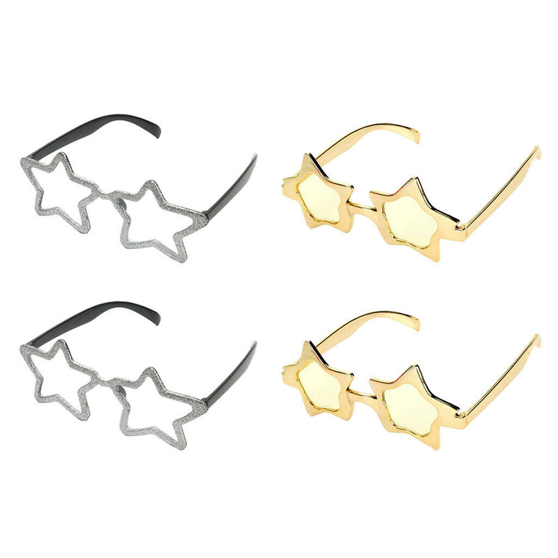 4pcs Five-point Star Sunglasses Eyeglasses Funny Costume Glasses Photo Prop