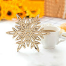 10Pcs Three Retro Hollow Style Wooden Carved Snowflower Coasters Cup Mat Ta O5D4