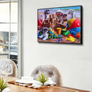 5D DIY Full Round Diamond Painting Beach Dogs Cross Stitch for Home Decor