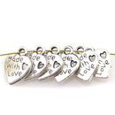 150 Pieces Love Heart Charms Pendants for DIY Jewelry Making Findings Beads