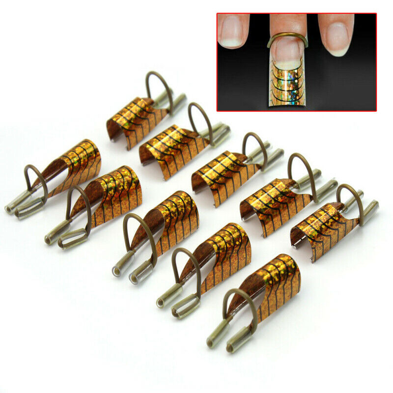 10x Professional Nail Tips Art Forms Reusable UV Gel Acrylic French Too CQC