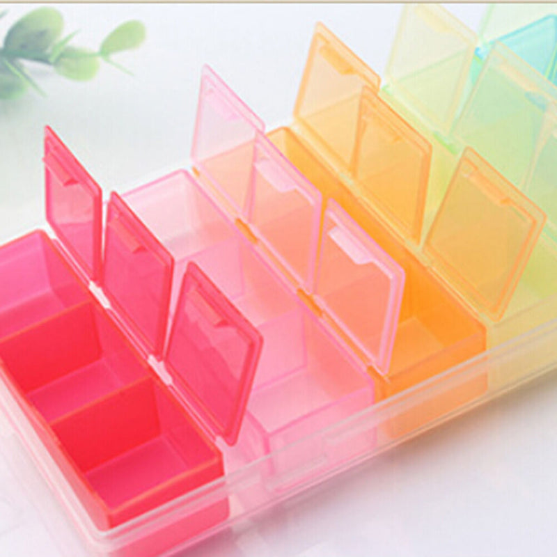 7 Day Tablet Pill Box Holder Weekly Medicine Storage Organizer Container Case 3C