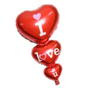 Red Triple Hearts Foils Balloon I LOVE YOU Wedding Valentine Party Decor