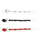 3 Pieces Baby Pacifier Crystal Pacifier Chain Clip  Black  White  Red