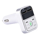 Wireless Car MP3 Player USB Charger Hands-free Calling for Home Car White