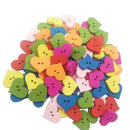 100pcs Wood Novelty Heart Design Buttons 17 x 20mm Sewing Button Art Crafts