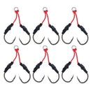 6Pcs Dual Assist Hook With PE Line Braid Assist Cords Deep Sea Fishing