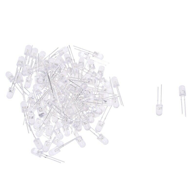 100 PCS 5mm Round Super Bright Red Light Output Diode LED Light M3Y6