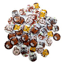50x Handmade Round Animal Pattern 2 Holes Wood Buttons Sewing for Children