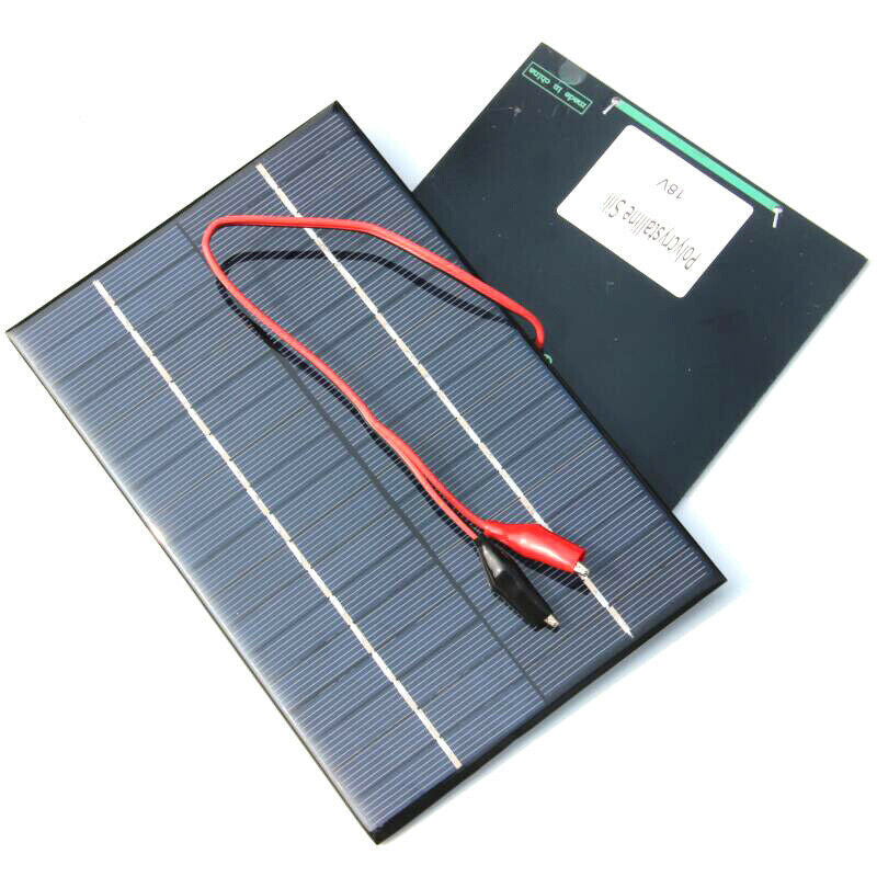 4.2W 18V Solar Cell Polycrystalline Solar Panel+Crocodile Clip For Charging Z8M5