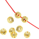 50x 8mm Hollow Filigree Solid Brass Round Spacer Loose Beads Jewelry Finding