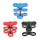Triple Ball Clamp 3-Holes Clip Bracket for Diving Light Blue