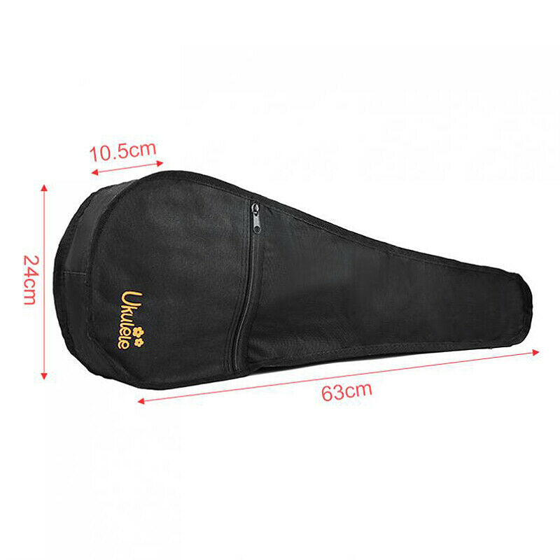 23 Inch Black Uke Bag Portable Ukulele Gig Bag Soft Case Waterproof Backpac