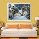Full Drill Two Wolves 5D DIY Diamond Painting Craft Kit Home Decor