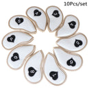10pcs /pack Iron Club Headcover Head Cover Thick PU Leather Smooth Surface Golf-