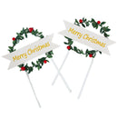 Merry Christmas Cake Topper Cupcake Insert Card Party Birthday Cake DecoB Hn