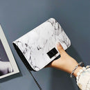 Women Fashion Marble Pattern Glossy Leather Chic Chain Bag Shoulder Bag Han C5Z6