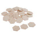 25Pieces Natural Hexagonal Unfinished Wood Chip Embellishment for DIY Craft