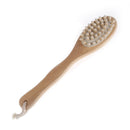 2-in-1 Sided Natural Bristles Scrubber Long Handle Bath Body Brush Massage A