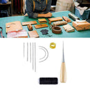 7Pcs Sewing Needles with Leather Waxed Thread Cord Drilling Thimble Kit