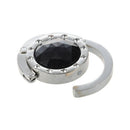 Handbag Black Crystal Decor Folding Metal Table Hook Hanger Y6Y6