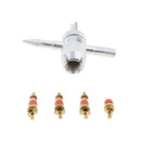 4Pcs Wheel Rim Tire Valve Stem Core + Valve Core Remover Tool for Auto Car