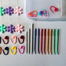46x Knitting Crochet Yarn Needle Locking Stitch Markers Holder Craft Tools Kit