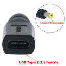 1pc USB 3.1 Type C USB-C Female to 5.5mm x 2.5mm Male DC Power Charging Ad`US