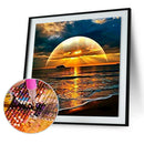 5D DIY Full Drill Diamond Painting Rising Sun Sea Cross Stitch Embroidery