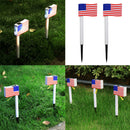 2x Outdoor Waterproof Solar Powered US Flag Shaped Lights for Garden Pathway