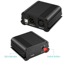 48V Phantom Power Supply with USB Cable XLR 3 Pin Mic Audio Cable for Condenser