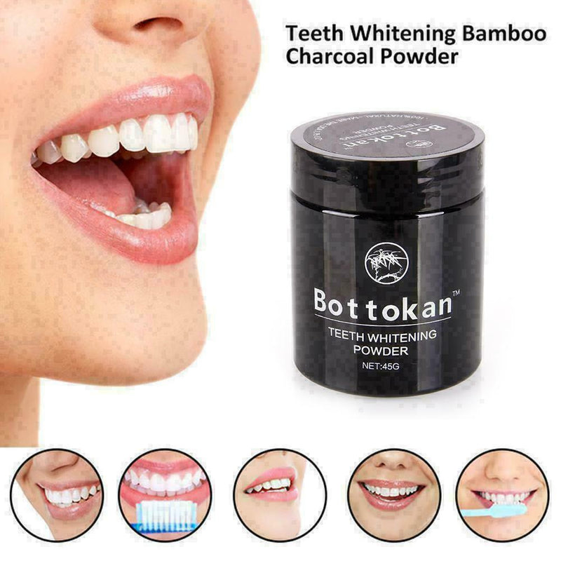45g Teeth Whitening Powder Natural Organic Activated Charcoal Bamboo Toothp S6X9