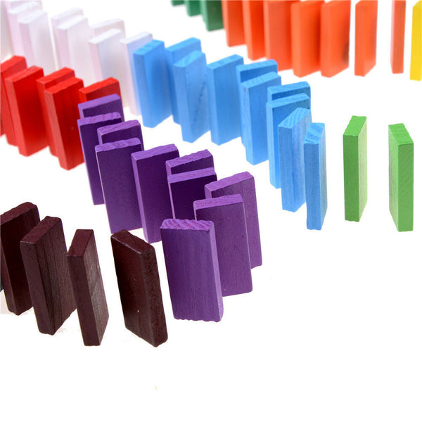 100Pcs Domino Building Authentic Standard Wooden Toys Education FT