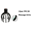 Black Electric Vibration Head Massager LED Red Light Phototherapy Vibrating