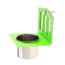 Stainless Cup Pet Bird Cage Water Food Bowl Feeder Drinker Feeding Stand Cup