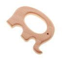 2pcs Handmade Natural Wood Baby Teether Wooden Animal Elephant Bird Shape