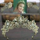 New Bride Baroque Luxury Crystal AB Bridal Crown Tiaras W4B7 Diadem Light D C6M9