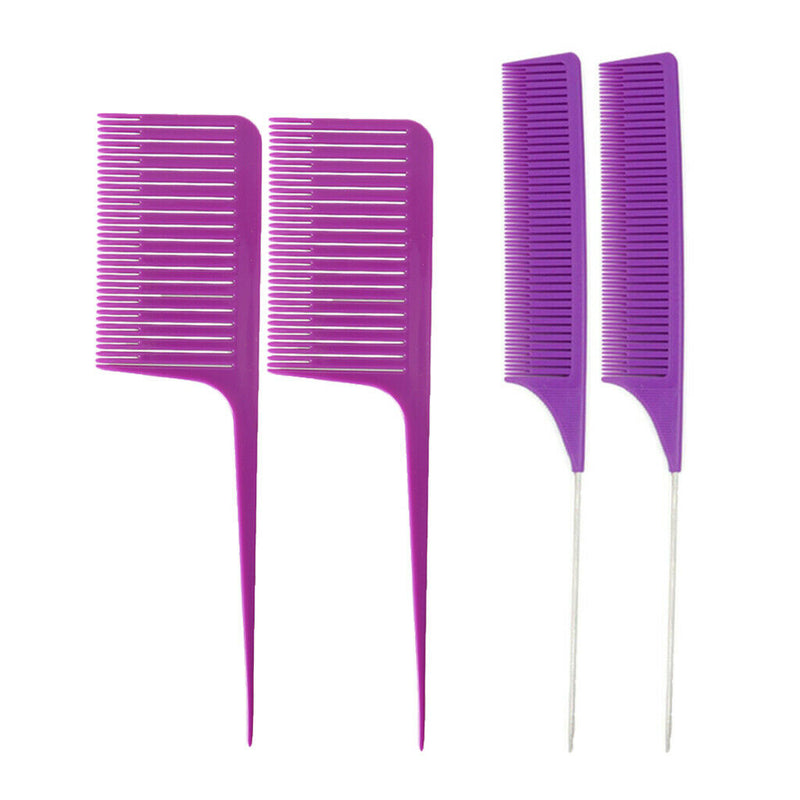 4 Pieces Fine&Wide Sectioning Weave Highlight Foiling Hair Combs Styling
