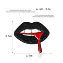 Sexy Black Lips Enamel Brooch Pins Shirts Badges for Women Men Jewelry Gift