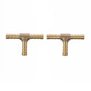 2pcs Air Fuel Water 3-Way Brass Tee T Fitting Hose Barb Connector R5N3