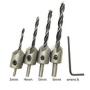 4x /Set Straight Shank Three-point Woodworking Countersink Drill Bit s KZY