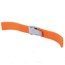 Orange Rubber Watch Strap Band Deployment Buckle Waterproof 22mm