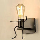 Creative wall lamp E27 Man shape sconce Cute light Iron interior wall light