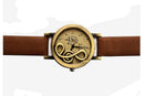 New Retro Musical Note Dial Quartz Movement Watch with PU Leather Wrist Wat A8R2